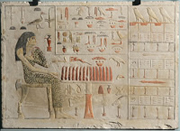 Stele: princess Nefertiabet and her food